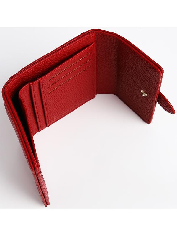 Кошелёк на кнопке, цвет красный