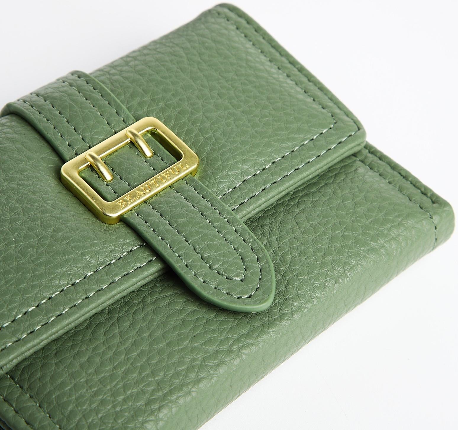 Кошелёк на кнопке, цвет зелёный