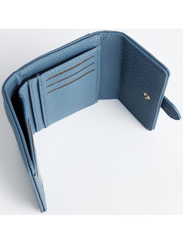 Кошелёк на кнопке, цвет голубой