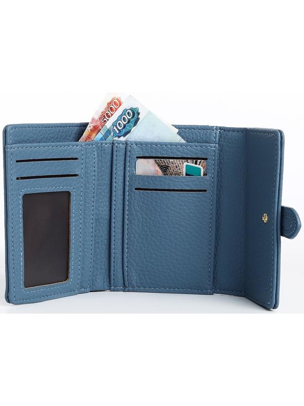 Кошелёк на кнопке, цвет голубой