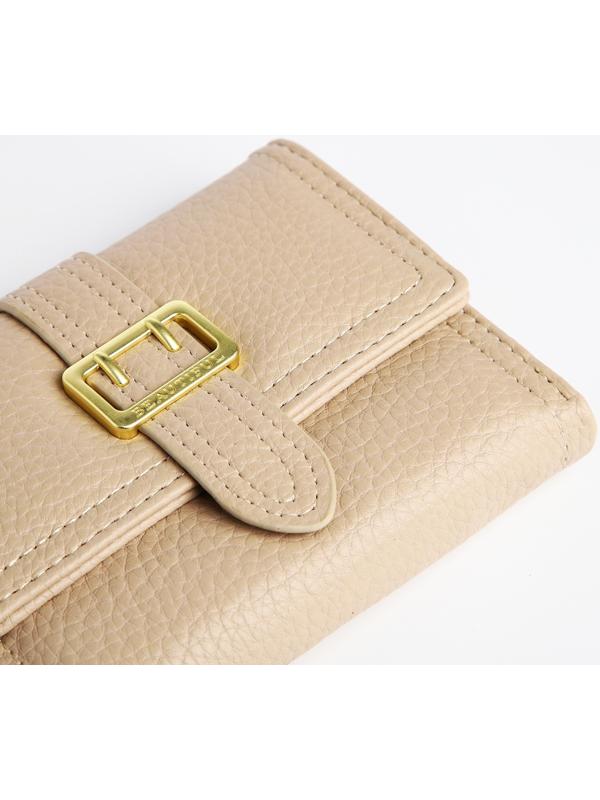 Кошелёк на кнопке, цвет бежевый