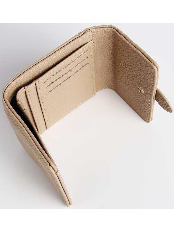Кошелёк на кнопке, цвет бежевый