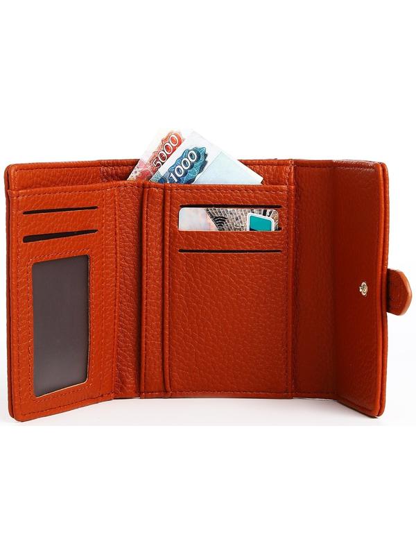 Кошелёк на кнопке, цвет рыжий