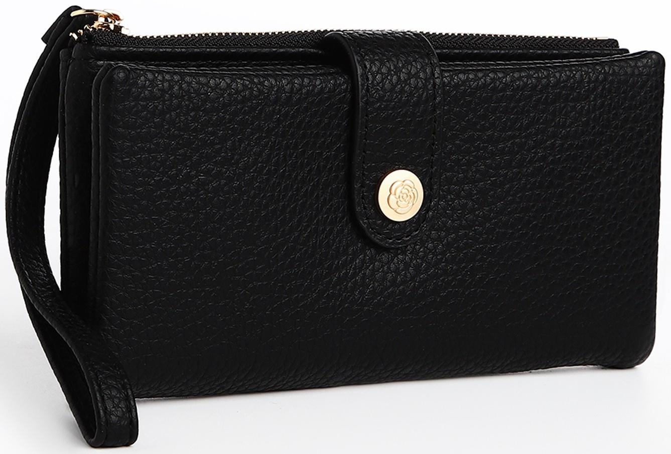 Кошелёк на кнопке, цвет чёрный