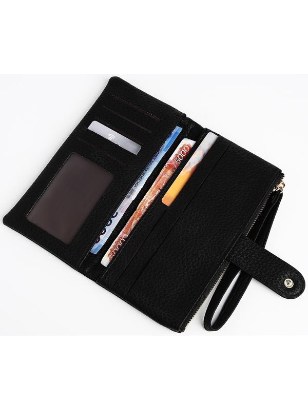 Кошелёк на кнопке, цвет чёрный