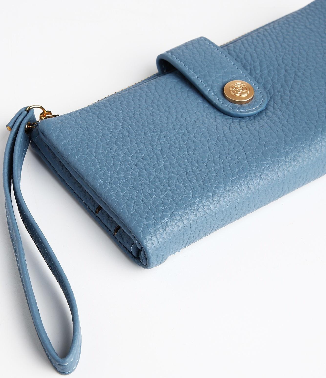 Кошелёк на кнопке, цвет голубой