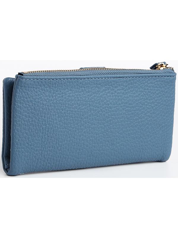 Кошелёк на кнопке, цвет голубой