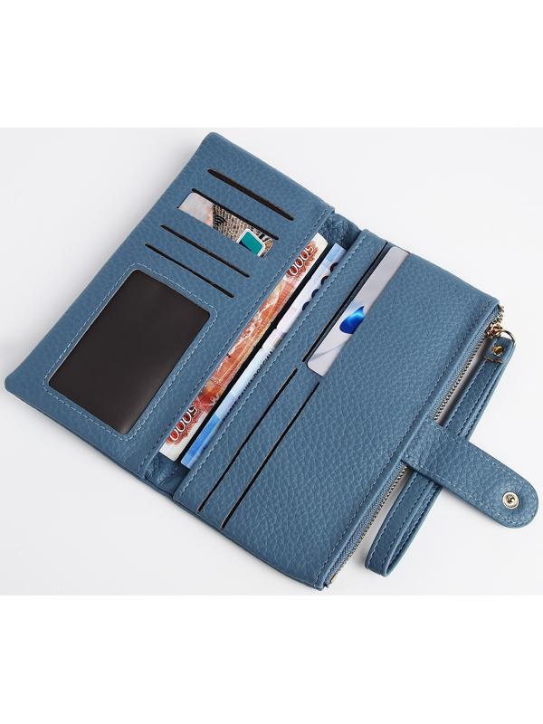 Кошелёк на кнопке, цвет голубой