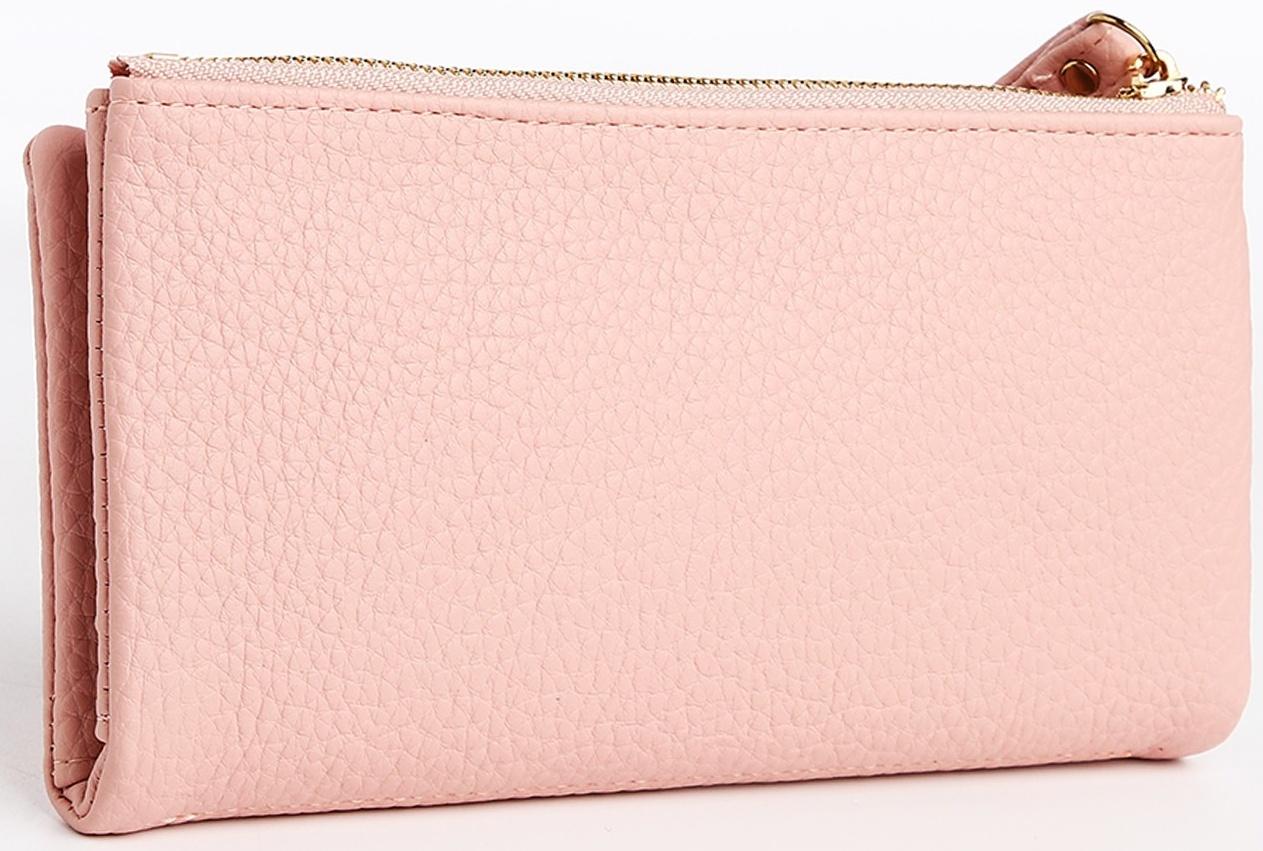 Кошелёк на кнопке, цвет розовый