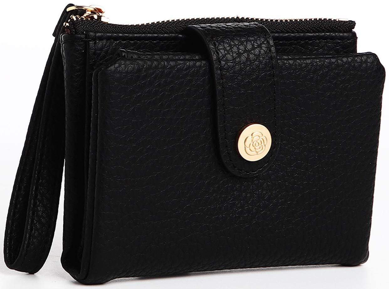 Кошелёк на кнопке, цвет чёрный