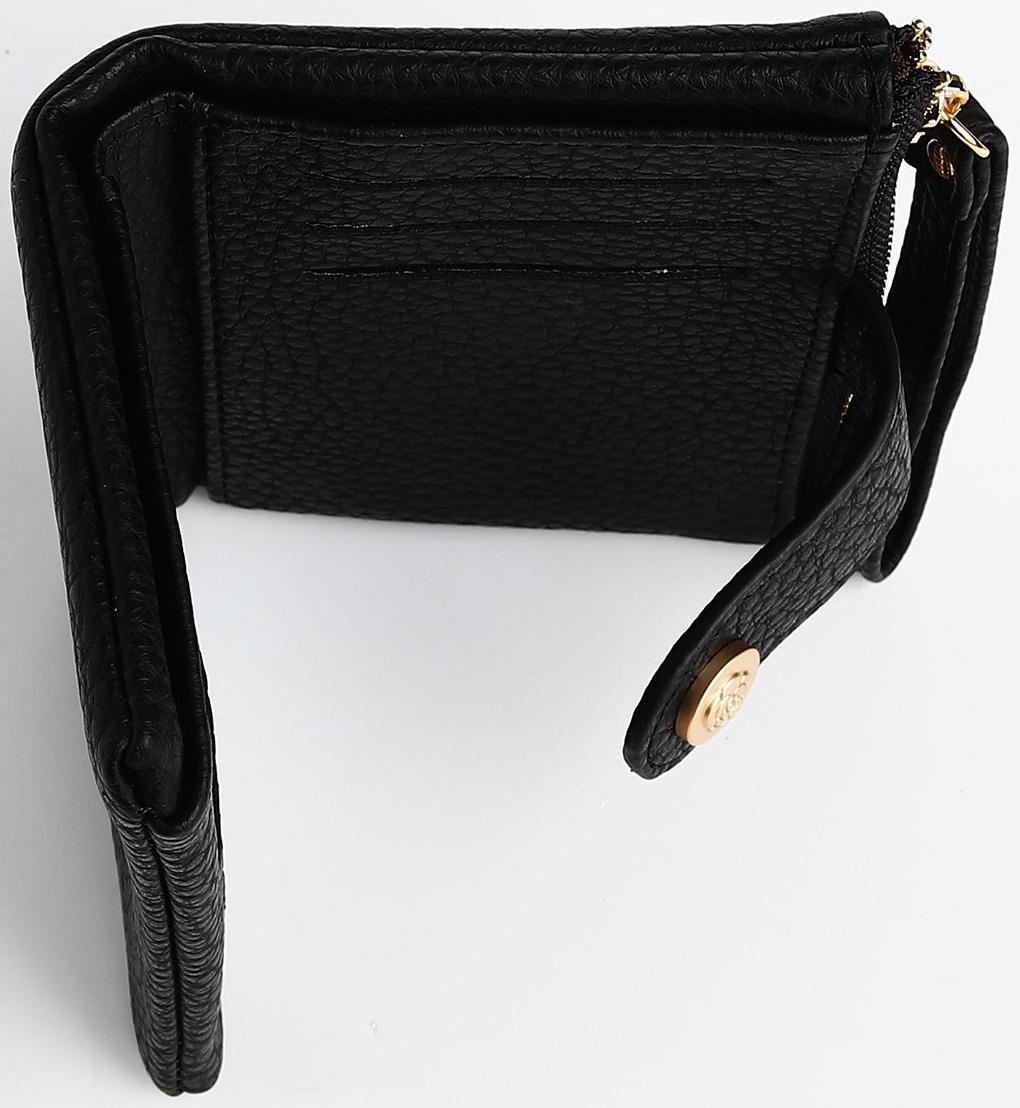 Кошелёк на кнопке, цвет чёрный