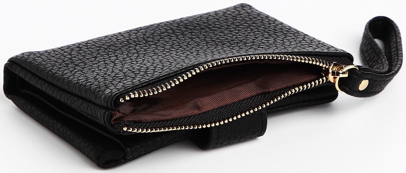 Кошелёк на кнопке, цвет чёрный