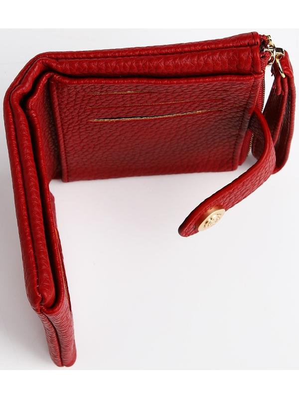Кошелёк на кнопке, цвет красный