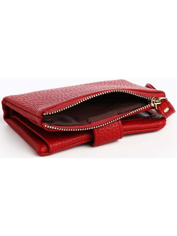 Кошелёк на кнопке, цвет красный