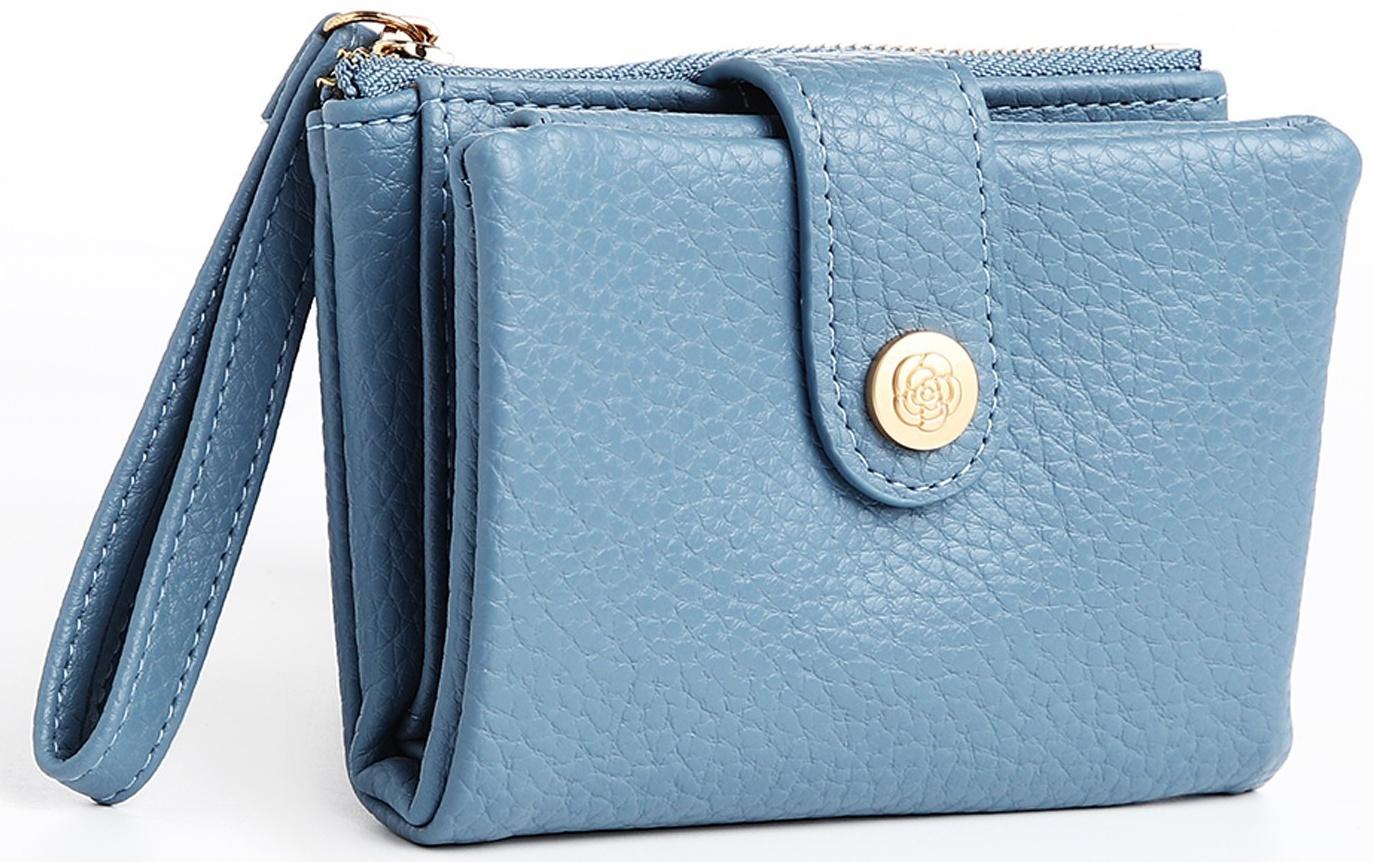 Кошелёк на кнопке, цвет голубой