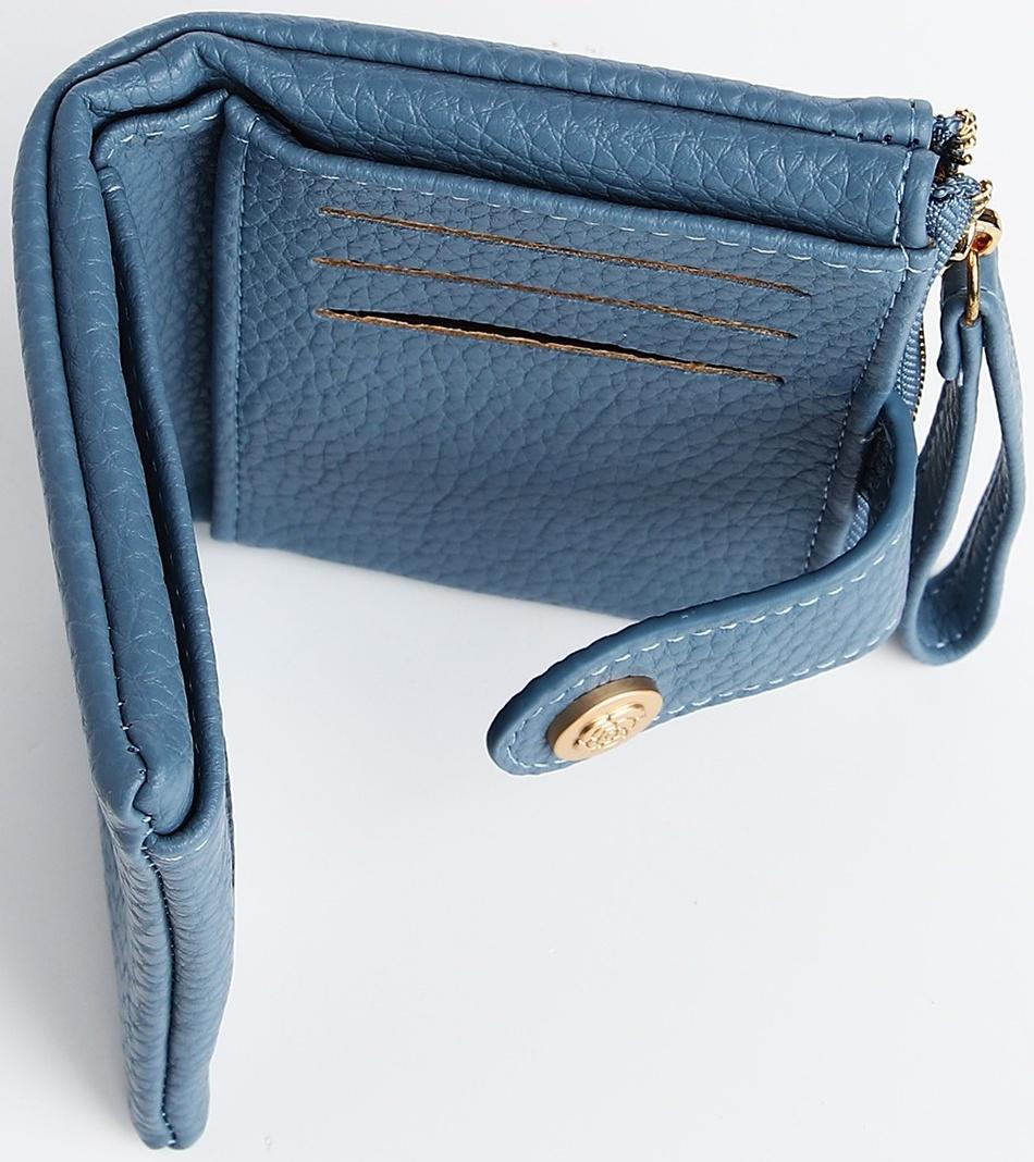 Кошелёк на кнопке, цвет голубой