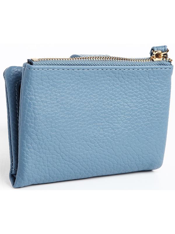 Кошелёк на кнопке, цвет голубой