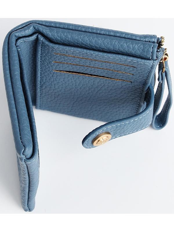 Кошелёк на кнопке, цвет голубой