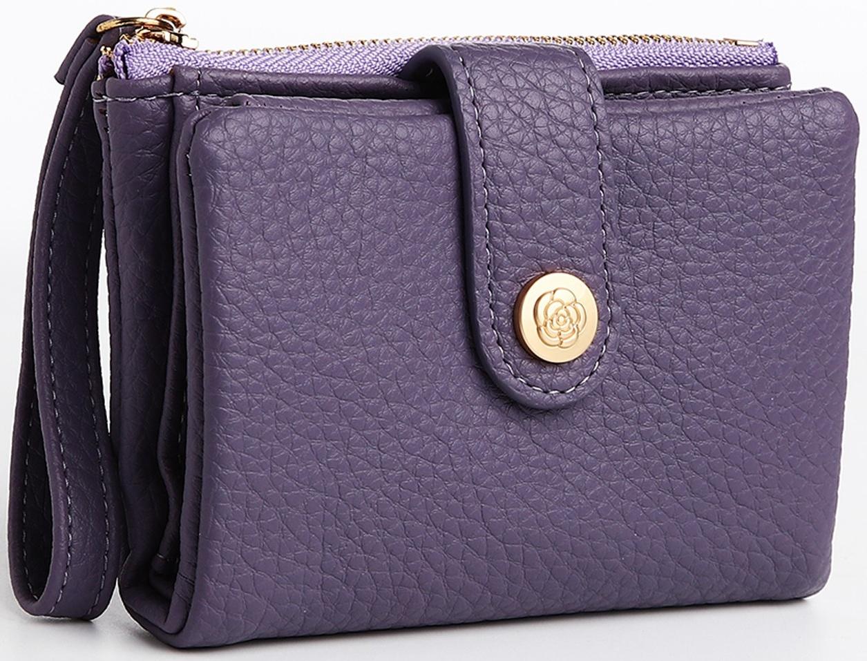 Кошелёк на кнопке, цвет фиолетовый