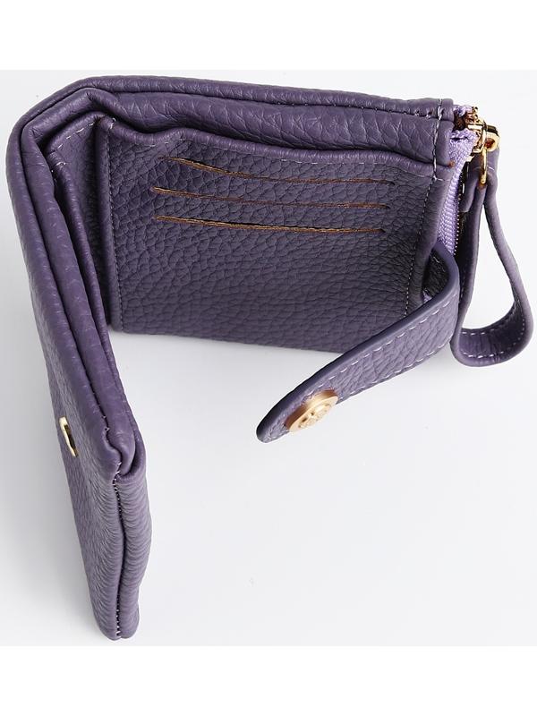 Кошелёк на кнопке, цвет фиолетовый