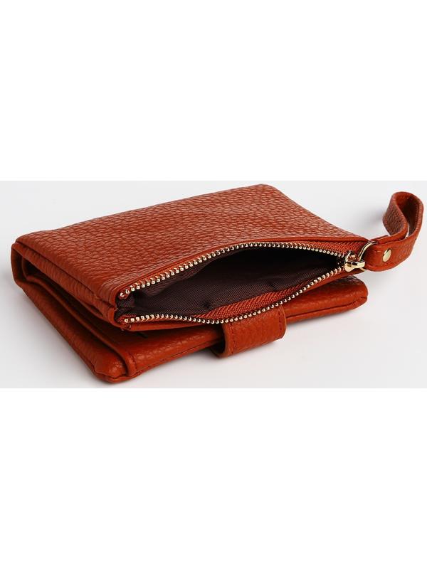 Кошелёк на кнопке, цвет рыжий