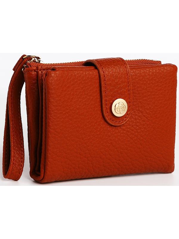 Кошелёк на кнопке, цвет рыжий