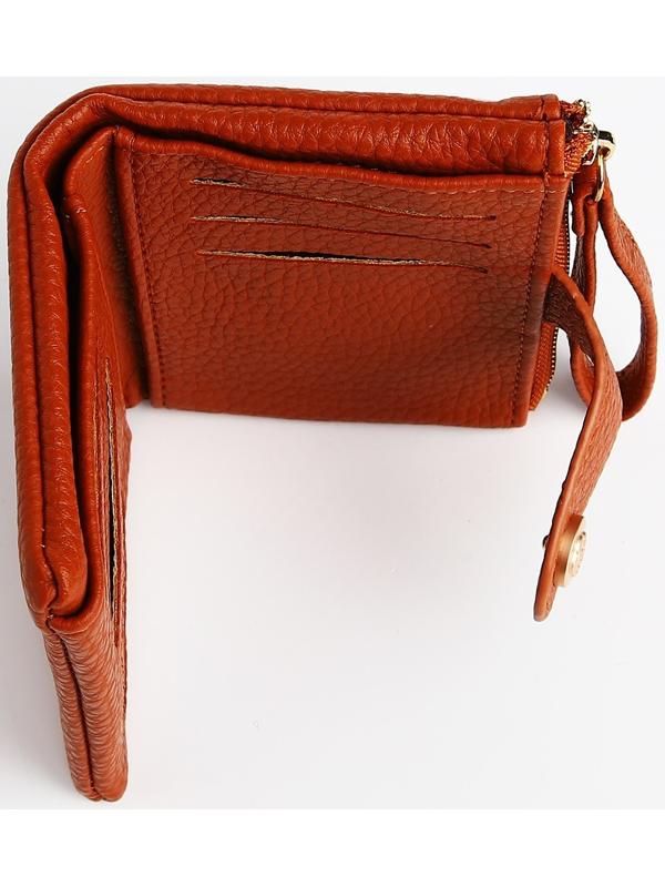 Кошелёк на кнопке, цвет рыжий