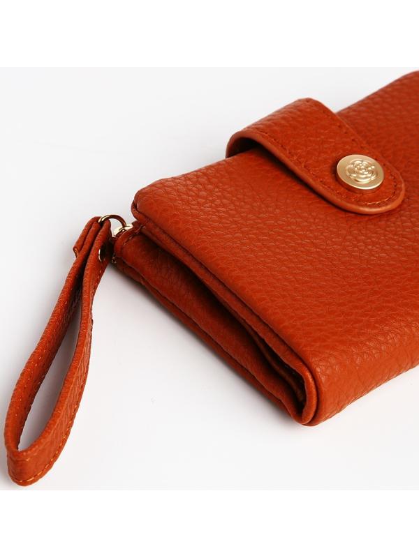 Кошелёк на кнопке, цвет рыжий