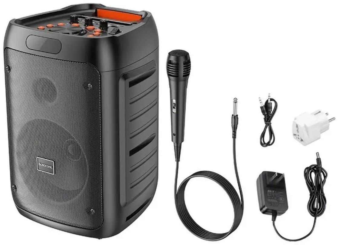 Портативная колонка Borofone BP10, 3600 мАч,BT5.0,20 Вт,TWS,TF card,USB,AUX,FM-радио, чёрная
