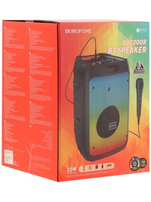 Портативная колонка Borofone BP10, 3600 мАч,BT5.0,20 Вт,TWS,TF card,USB,AUX,FM-радио, чёрная