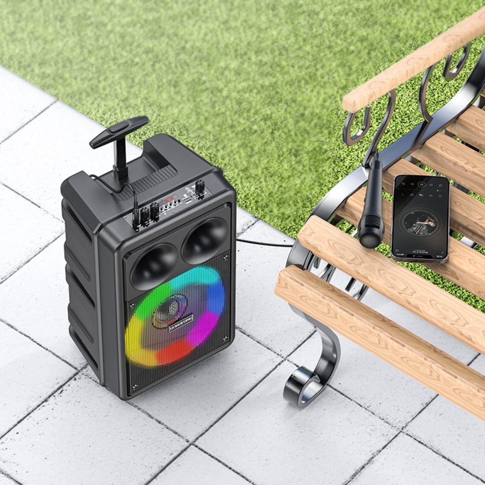 Портативная колонка Borofone модель BP9, 10 Вт, 2200 мАч, BT5.0, TWS, TF card, USB, AUX, FM-радио, ч