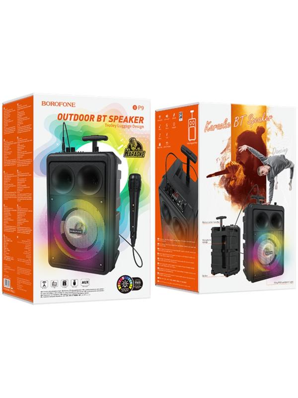 Портативная колонка Borofone модель BP9, 10 Вт, 2200 мАч, BT5.0, TWS, TF card, USB, AUX, FM-радио, ч