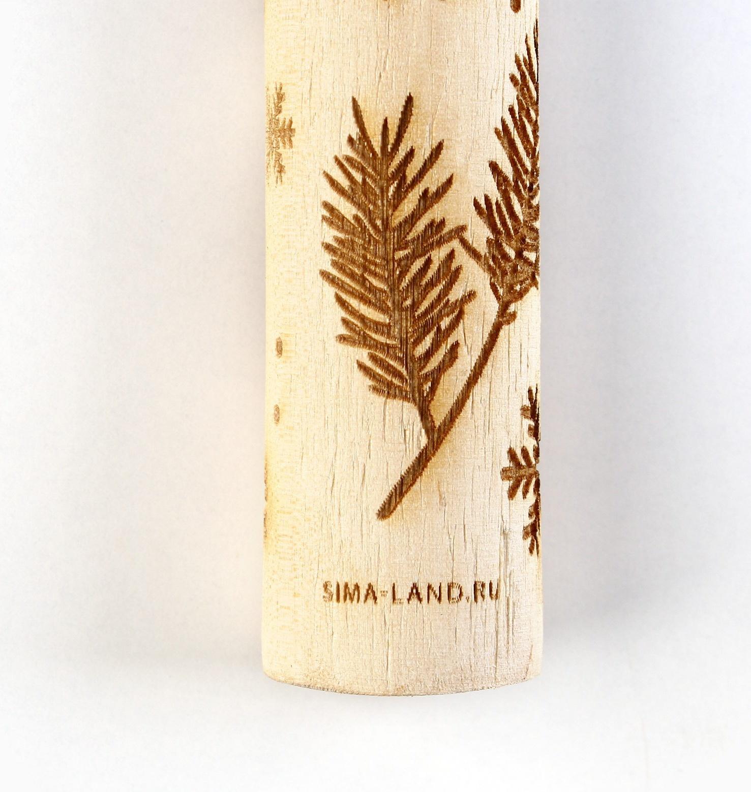 Скалка деревянная с узорами «Шишки» для выпечки, 30 см