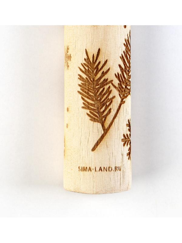 Скалка деревянная с узорами «Шишки» для выпечки, 30 см