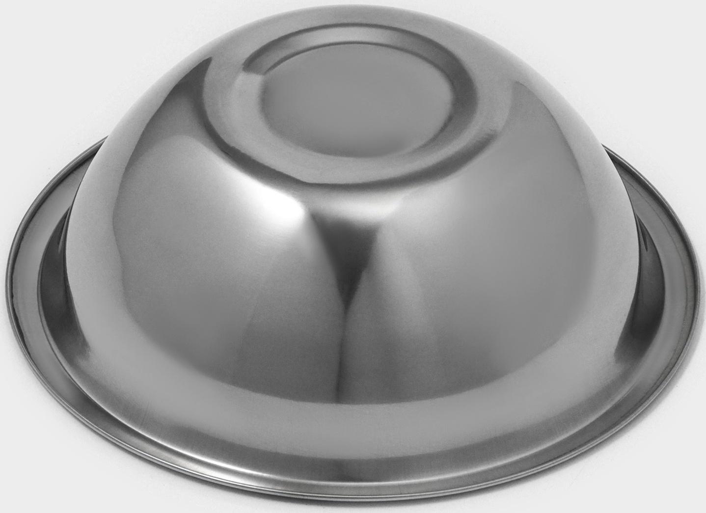 Миска из нержавеющей стали Доляна, 650 мл, d=16,5 см, толщина 0,3 мм, цвет хромированный