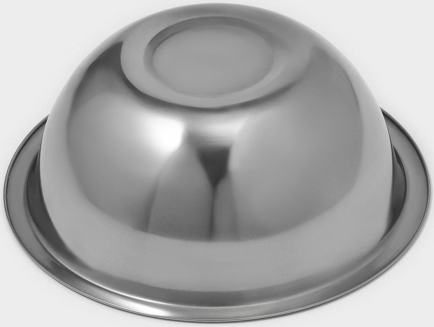 Миска из нержавеющей стали Доляна, 1,9 л, d=22,5 см, толщина 0,3 мм, цвет хромированный