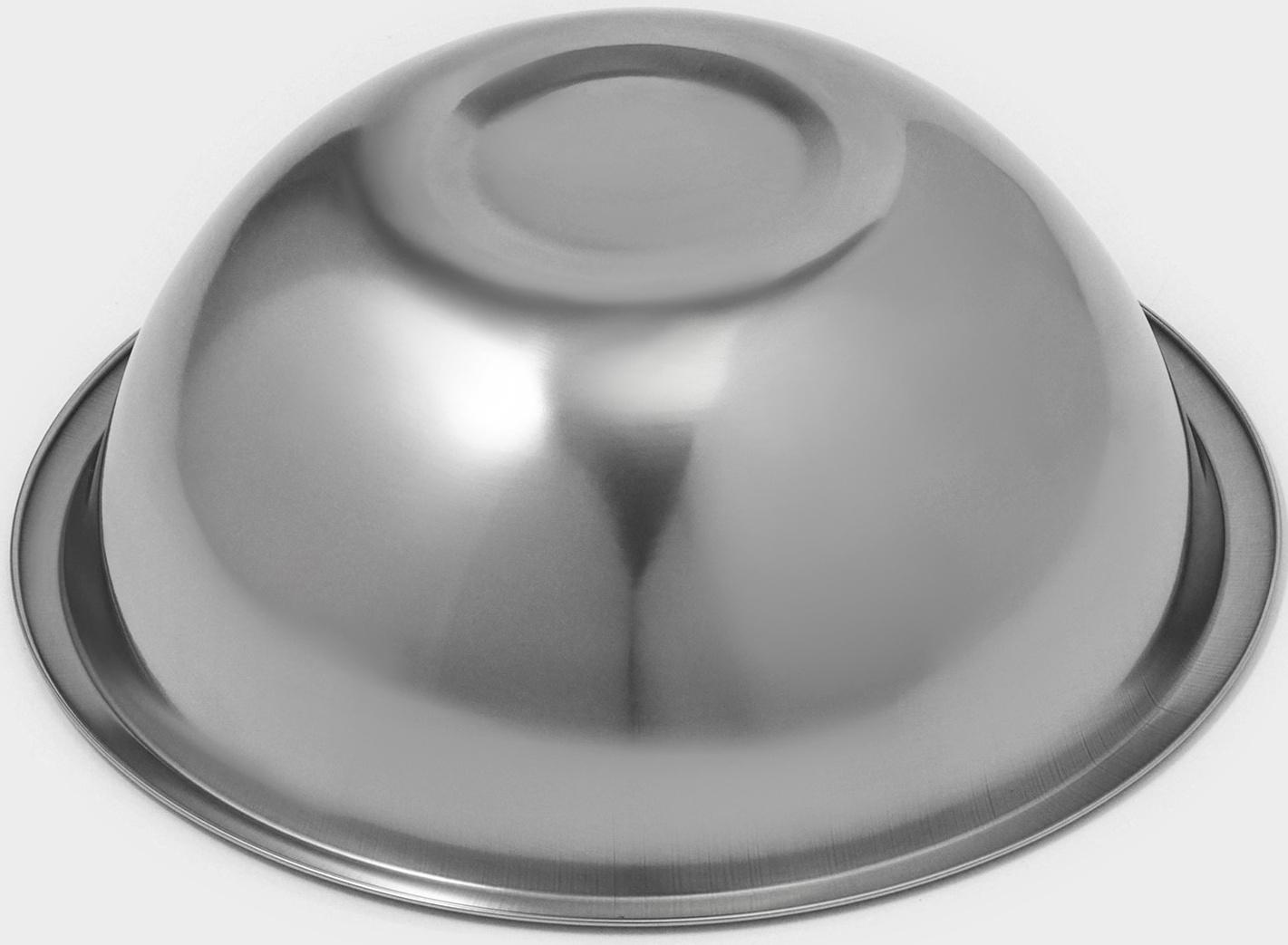 Миска из нержавеющей стали Доляна, 2,4 л, d=24 см, толщина 0,3 мм, цвет хромированный