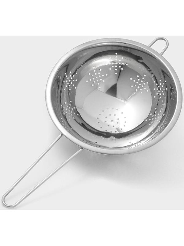 Дуршлаг из нержавеющей стали Доляна, 2,5 л, d=20 см, толщина 0,3 мм, длинная ручка