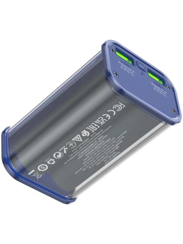Внешний аккумулятор Hoco J105, 10000 мАч, 3 А, 2USB/Type-C/Lightning/MicroUSB, синий