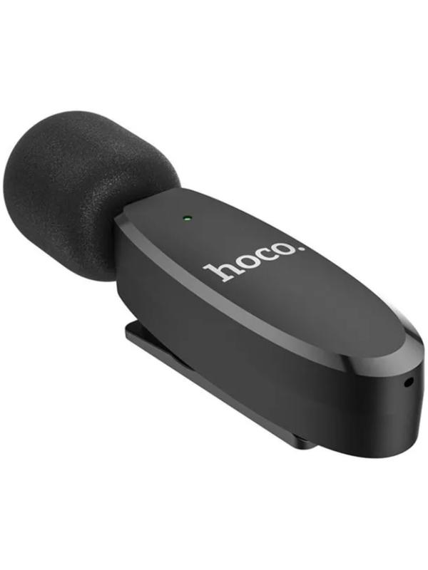 Портативный микрофон Hoco L15, беспроводной, 70 мАч, Lightning, чёрный