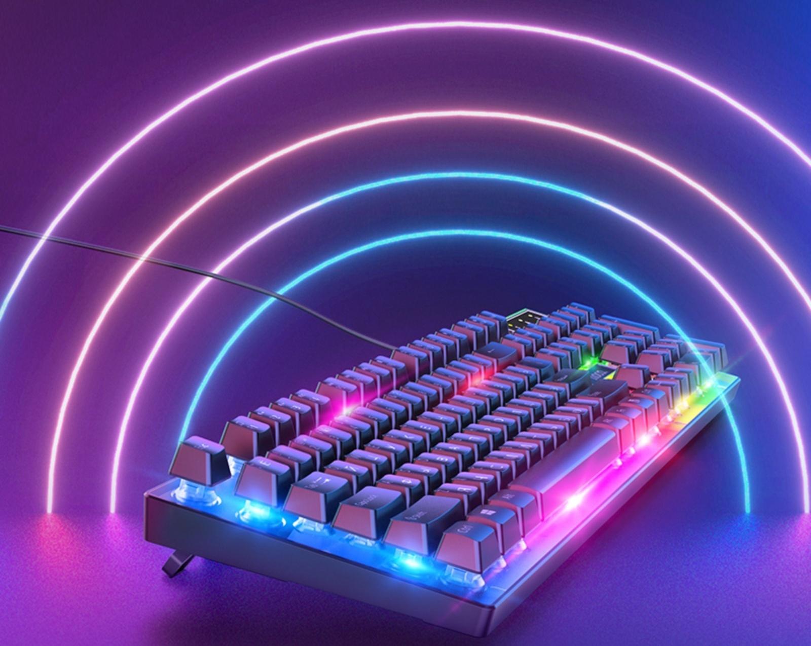 Комплект клавиатура и мышь Hoco GM18, игровой, проводной, мембранный, 1000 dpi, чёрный