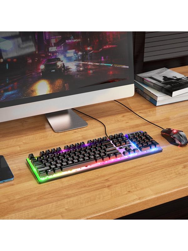 Комплект клавиатура и мышь Hoco GM18, игровой, проводной, мембранный, 1000 dpi, чёрный