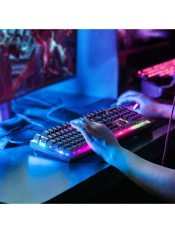 Комплект клавиатура и мышь Hoco GM18, игровой, проводной, мембранный, 1000 dpi, чёрный