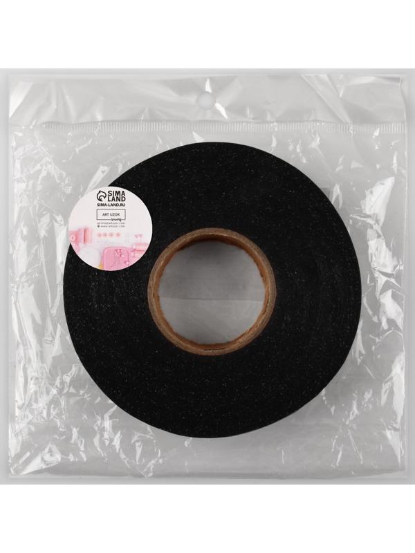 Лента клеевая нитепрошивная по долевой, 38г/кв.м, 20 мм × 50 м, цвет чёрный