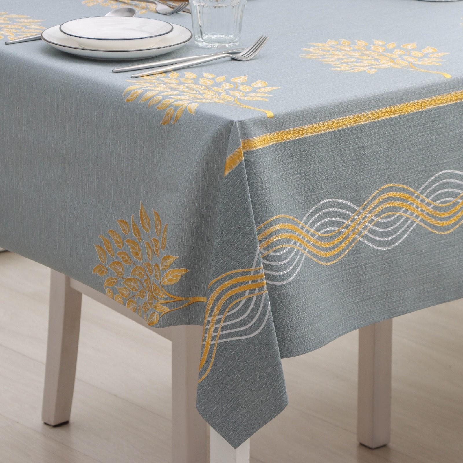 Клеёнка на стол на тканевой основе «Золотой блик», рулон 20 метров, ширина 137 см, толщина 0,2 мм