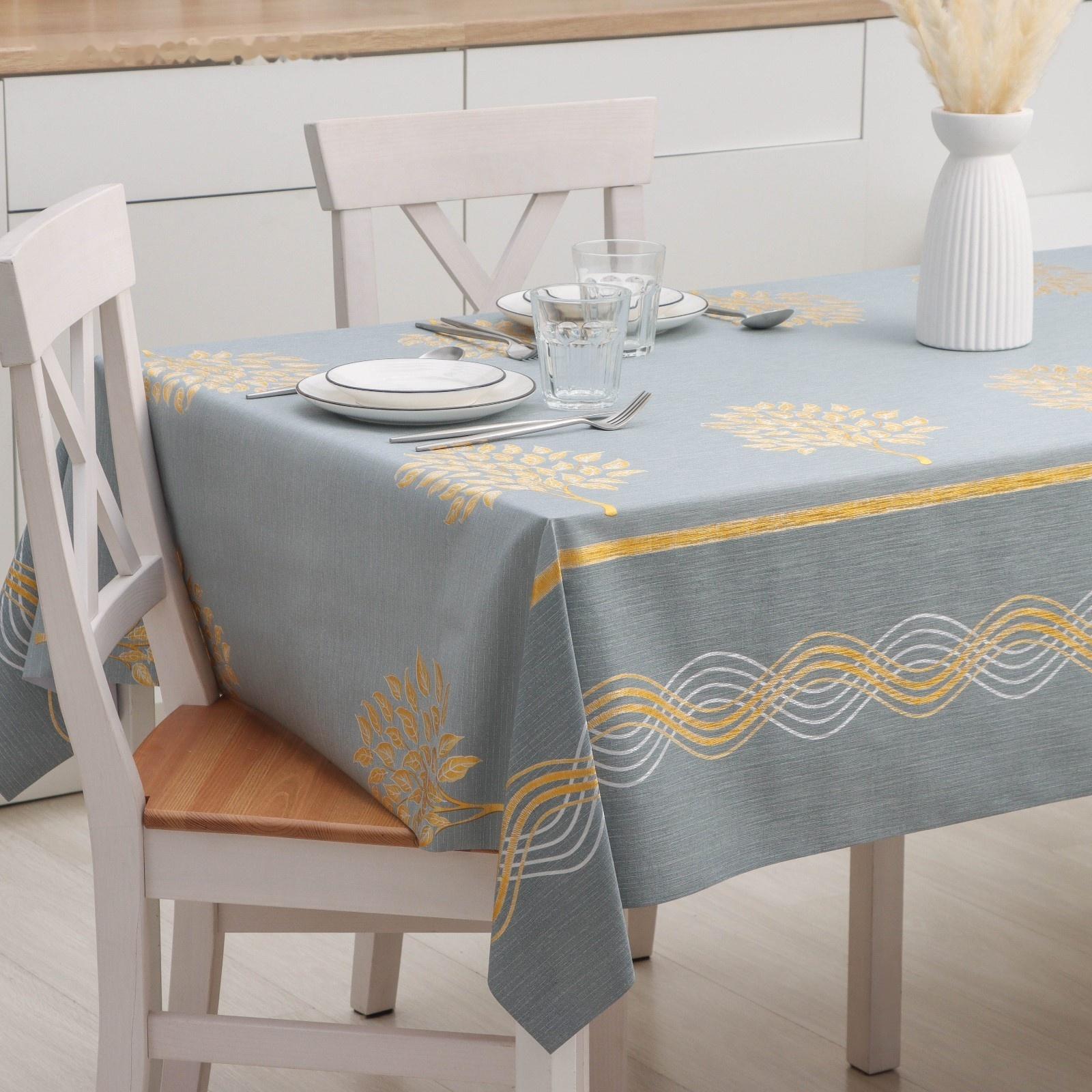 Клеёнка на стол на тканевой основе «Золотой блик», рулон 20 метров, ширина 137 см, толщина 0,2 мм