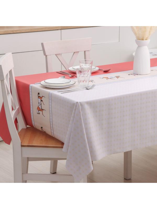 Клеёнка на стол на тканевой основе «Скачки», рулон 20 метров, ширина 137 см, толщина 0,25 мм