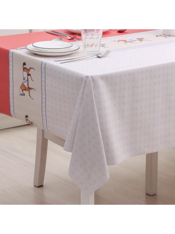 Клеёнка на стол на тканевой основе «Скачки», рулон 20 метров, ширина 137 см, толщина 0,25 мм