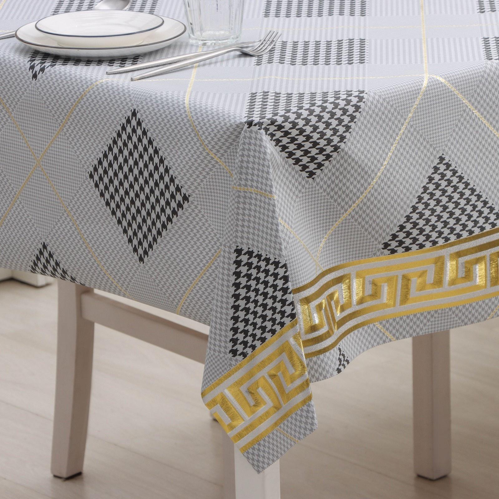 Клеёнка на стол на тканевой основе «Гусиная лапка», рулон 20 метров, ширина 137 см, толщина 0,2 мм