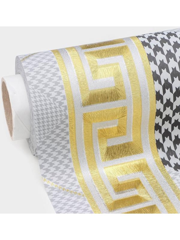 Клеёнка на стол на тканевой основе «Гусиная лапка», рулон 20 метров, ширина 137 см, толщина 0,2 мм